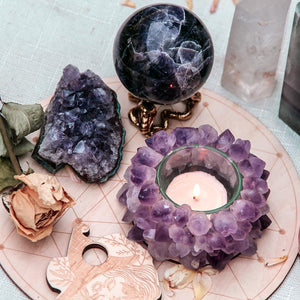 Natural Crystal Candle Holder