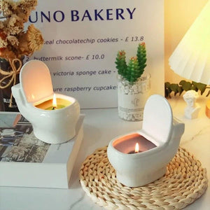 Hilariously Charming Ceramic Toilet Candle