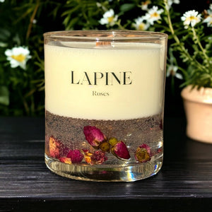 Natural Soy and Gel Wax Candle with Dried Flowers