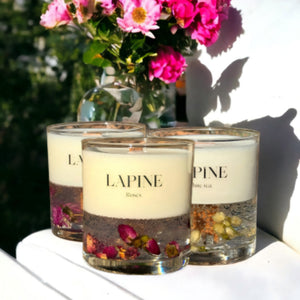 Natural Soy and Gel Wax Candle with Dried Flowers