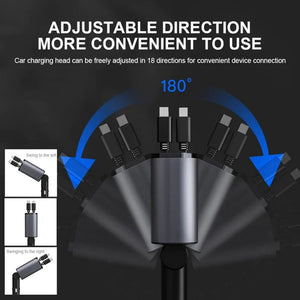 Fast Charge Retractable Car Charger(Apple+Type-C)