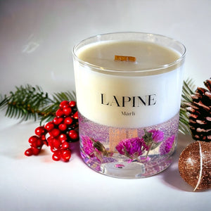 Natural Soy and Gel Wax Candle with Dried Flowers