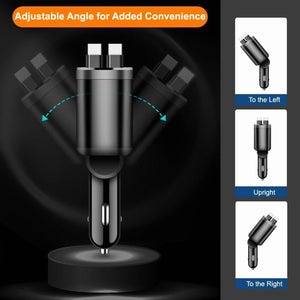 120W 5-in-1 Retractable Car Charger
