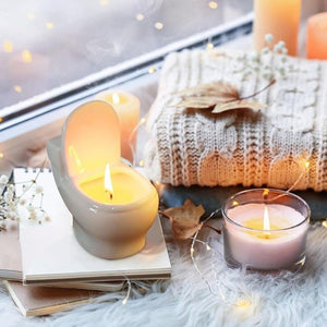 Hilariously Charming Ceramic Toilet Candle