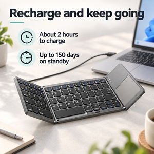 Rechargeable folding keyboard charging and standby information