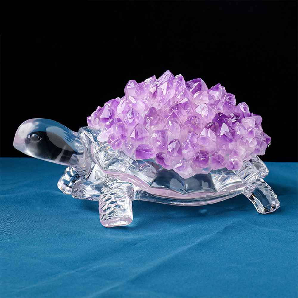 Hand-Carved Turtle Crystal Stone