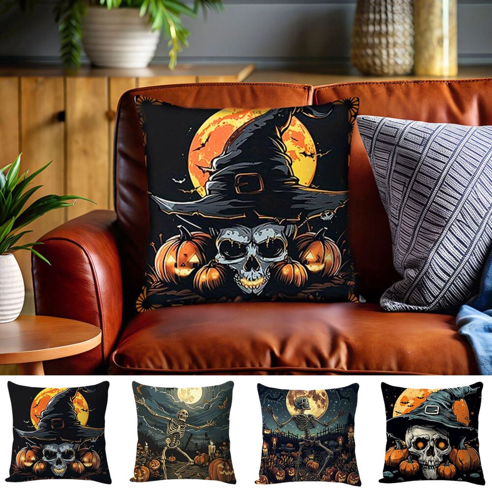 Skull Party Theme-Pillow Covers 18&quot;x18&quot;