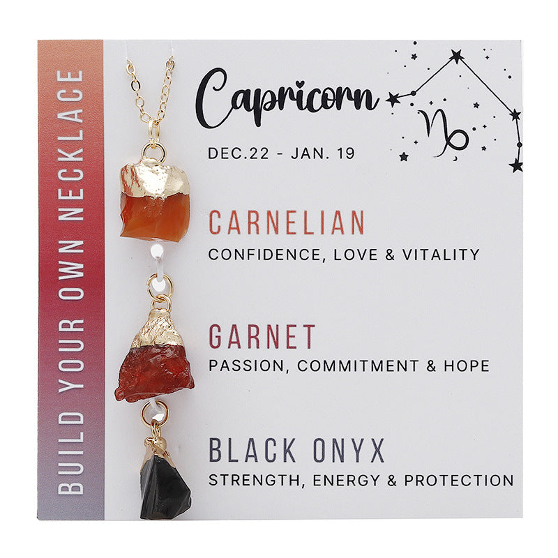 Raw Crystal Birthstone Necklace