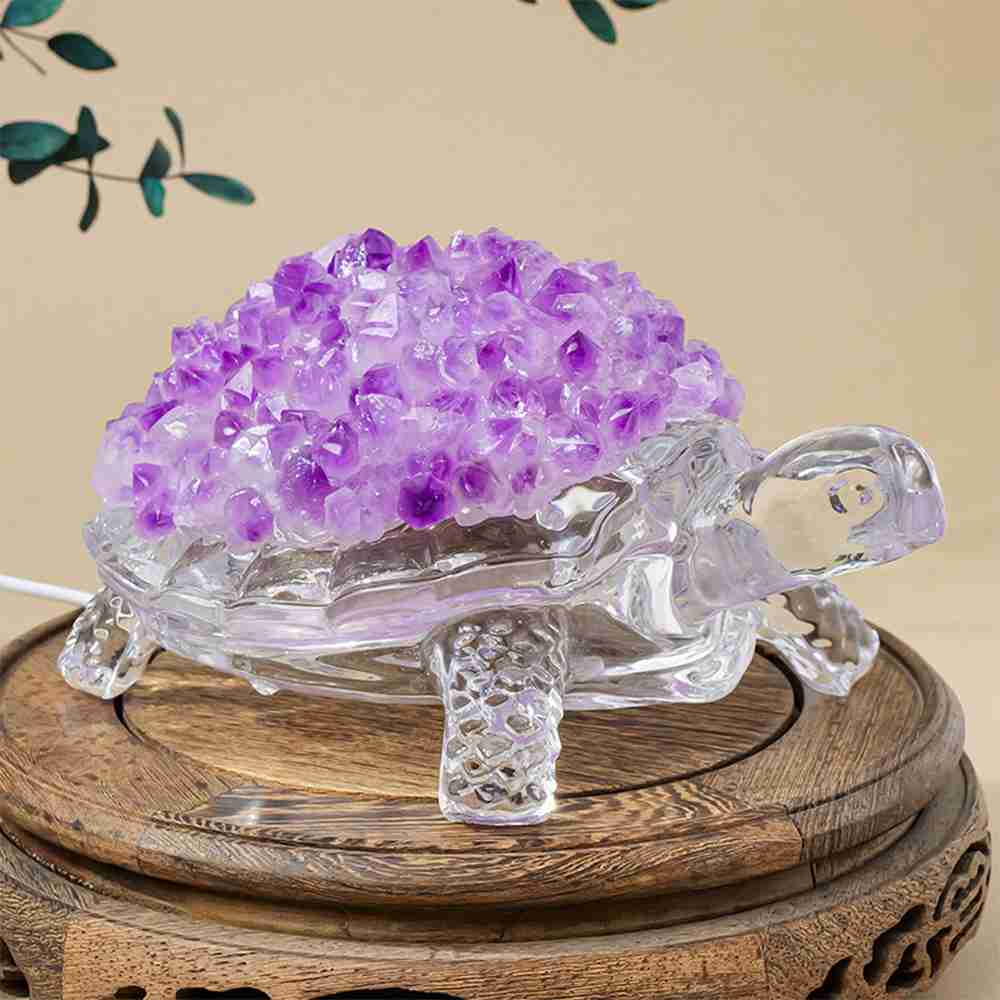 Hand-Carved Turtle Crystal Stone