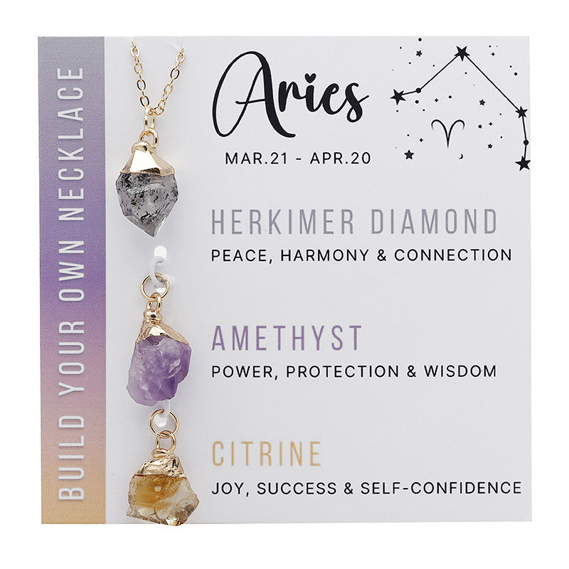 Raw Crystal Birthstone Necklace