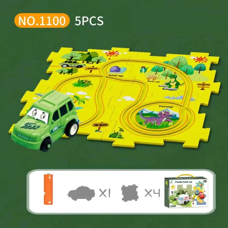 🔥Children&#39;s Educational Puzzle Track Car Play Set🧩