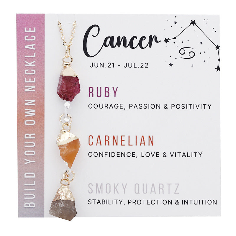 Raw Crystal Birthstone Necklace