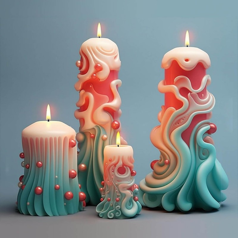 Silicone Embossed Candle Mold