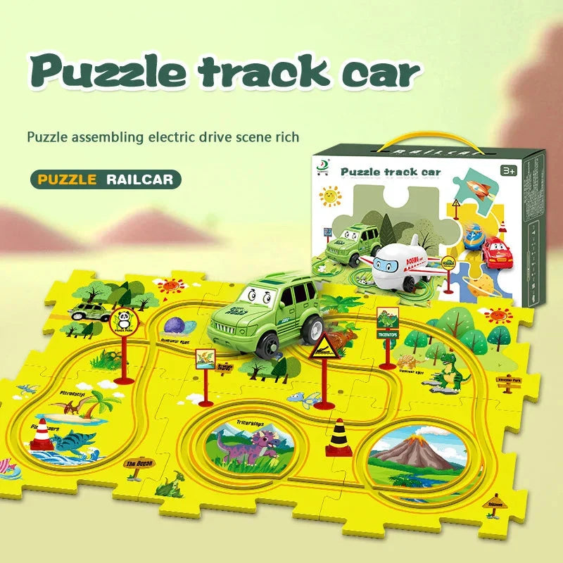 🔥Children&#39;s Educational Puzzle Track Car Play Set🧩