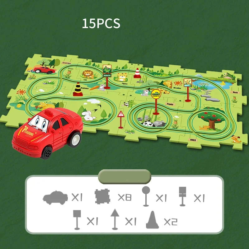 🔥Children&#39;s Educational Puzzle Track Car Play Set🧩