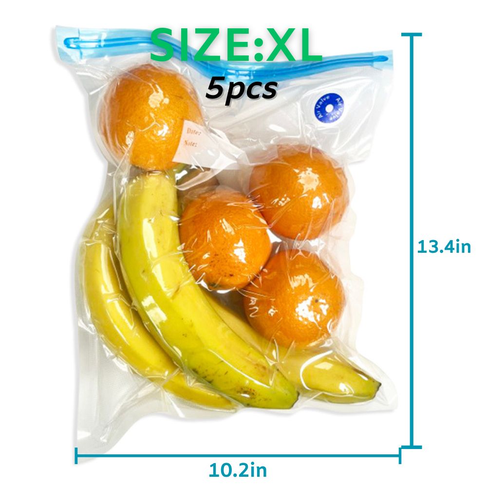 5PCS Reusable Vacuum Food Storage Zipper Bags for Electric