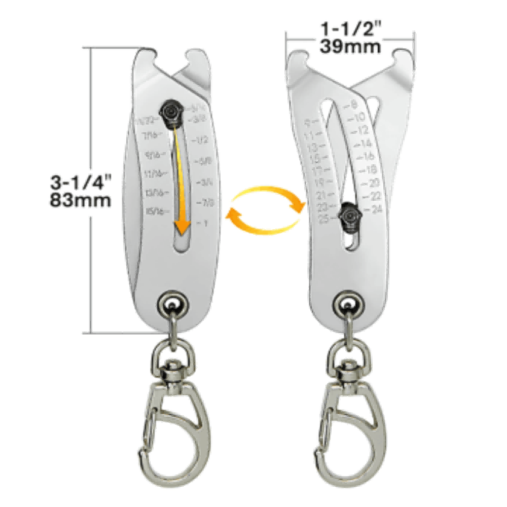 Thread Size Checker Keychain