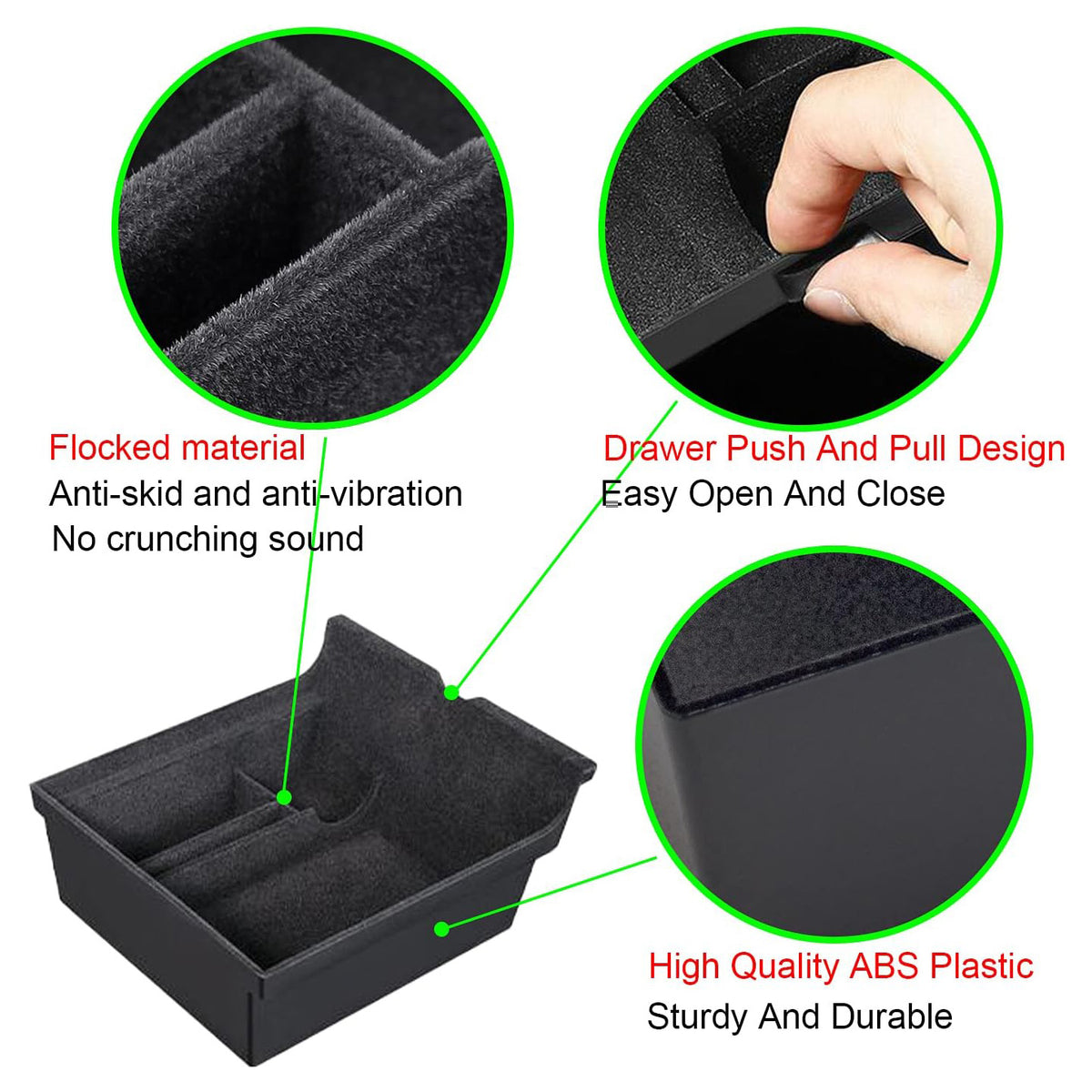 4pcs Tesla Velvet-Center Console Organizer