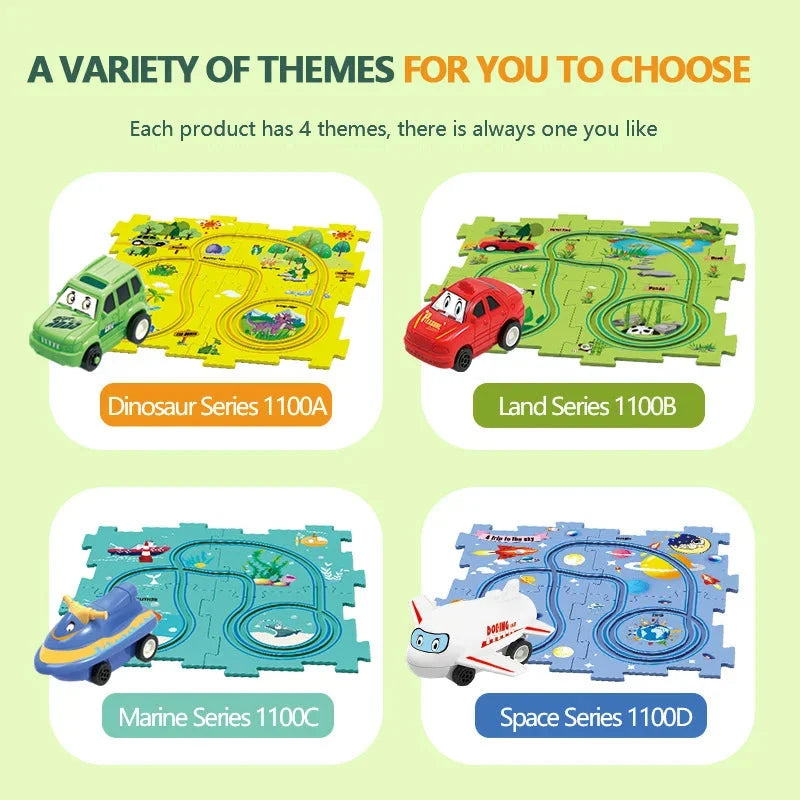 🔥Children&#39;s Educational Puzzle Track Car Play Set🧩
