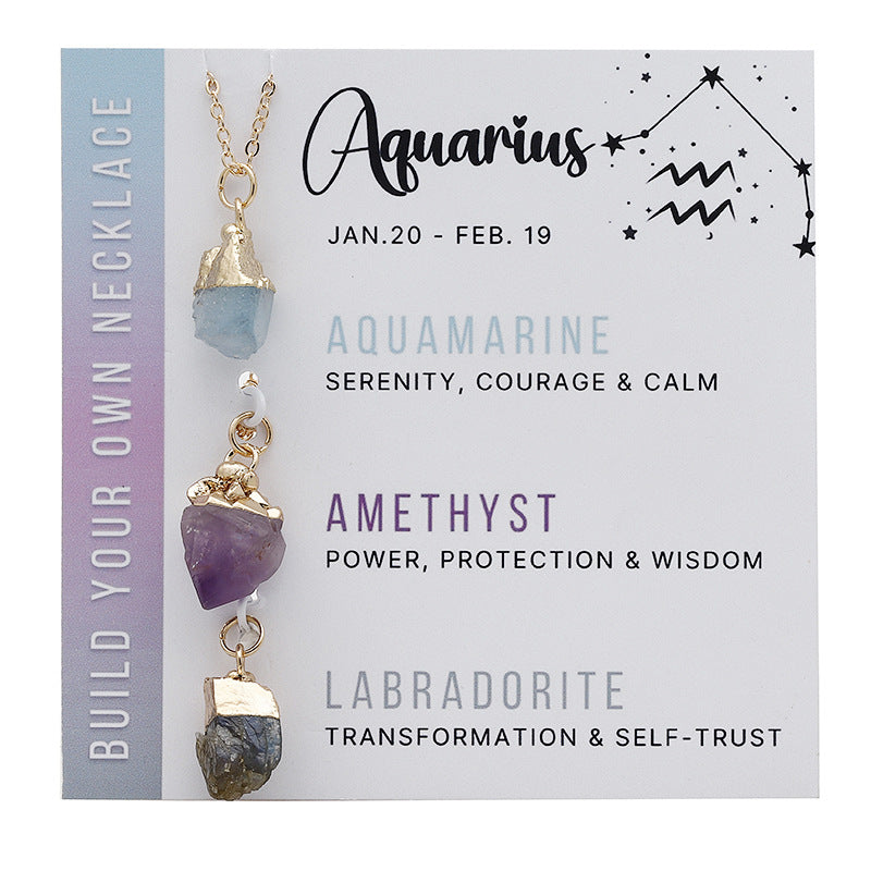 Raw Crystal Birthstone Necklace