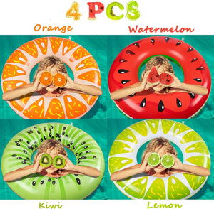 4PCS Fruit Pool Floats - Adult & Child