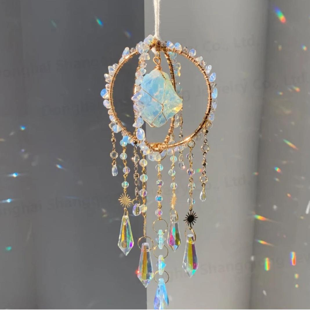 Round Natural Crystal Suncatcher