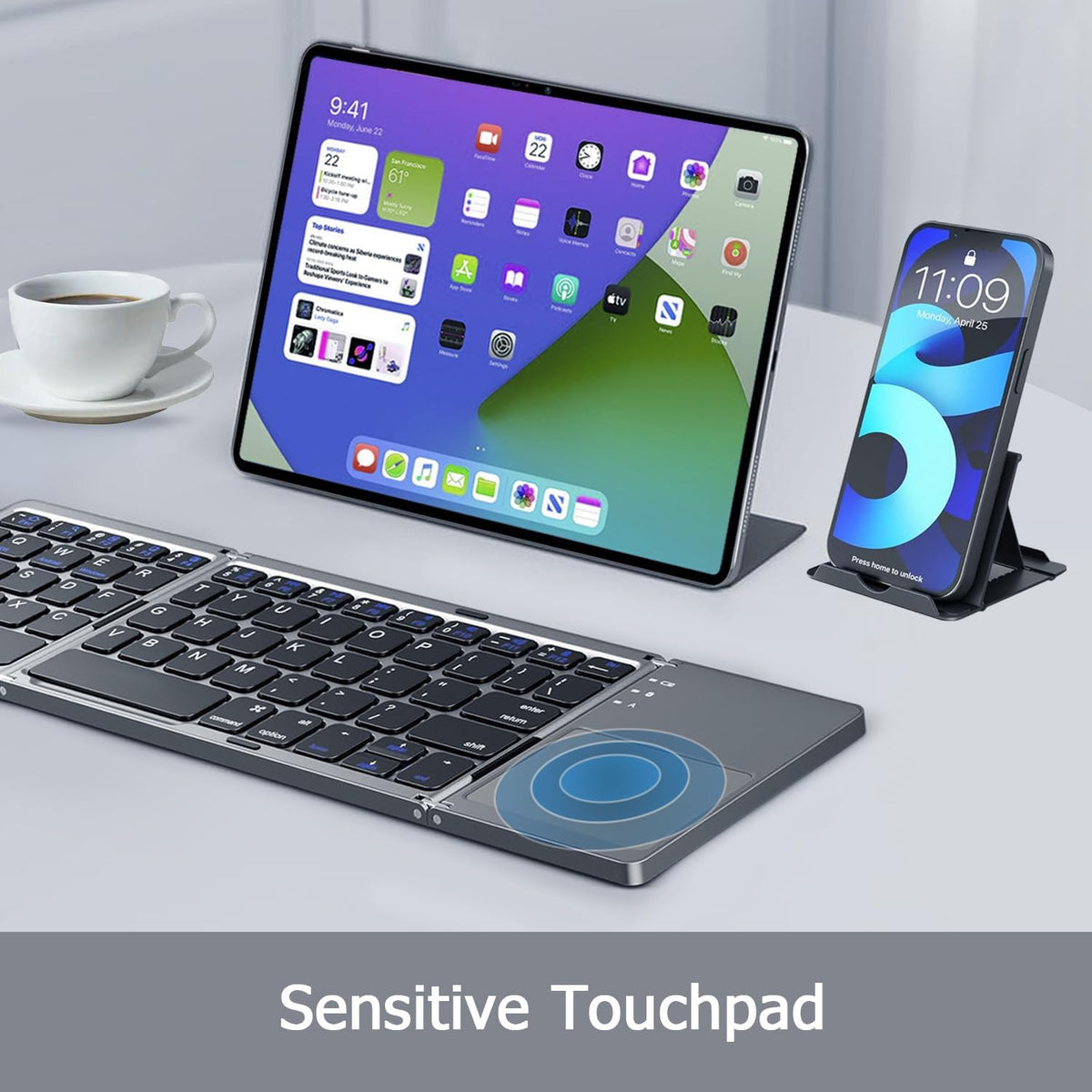 Folding Keyboard with Smart Trackpad