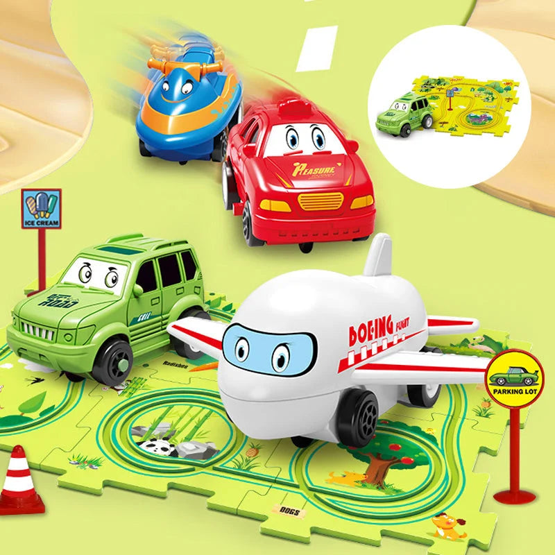 🔥Children&#39;s Educational Puzzle Track Car Play Set🧩