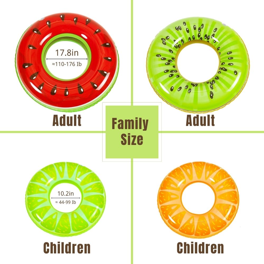 4PCS Fruit Pool Floats - Adult &amp; Child