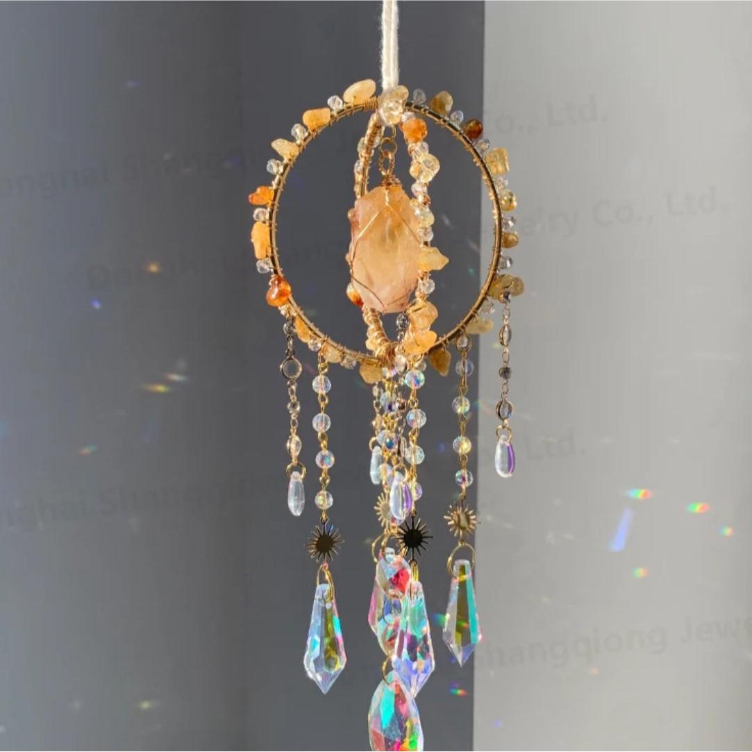 Round Natural Crystal Suncatcher
