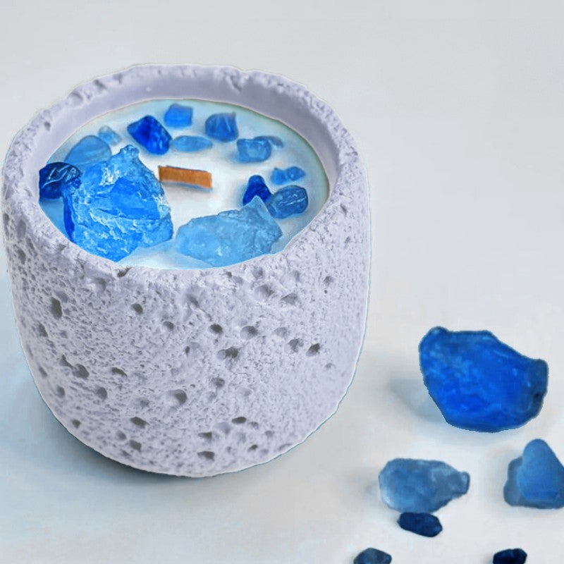 Cement-Style Healing Crystal Soy Candle