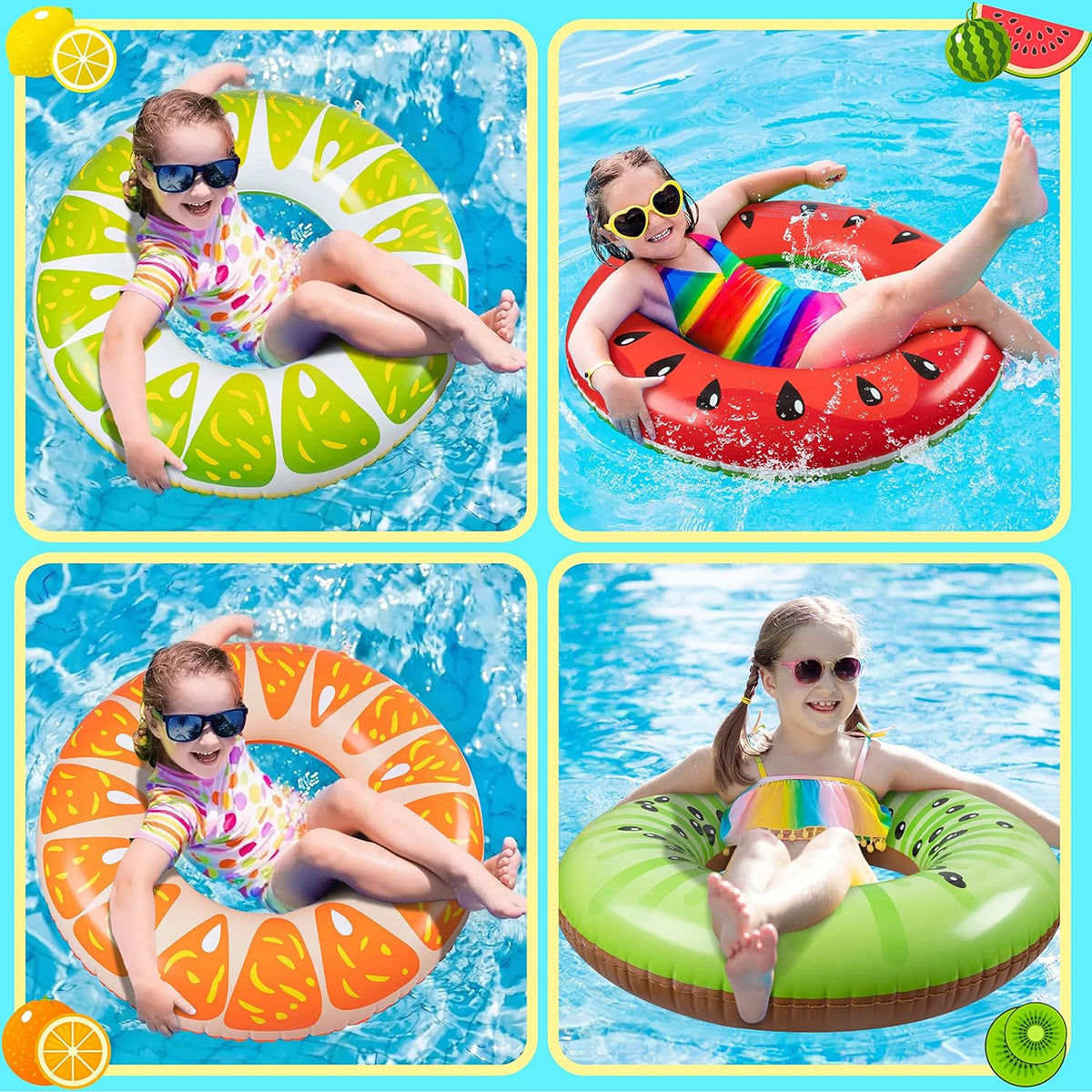 4PCS Fruit Pool Floats - Adult &amp; Child