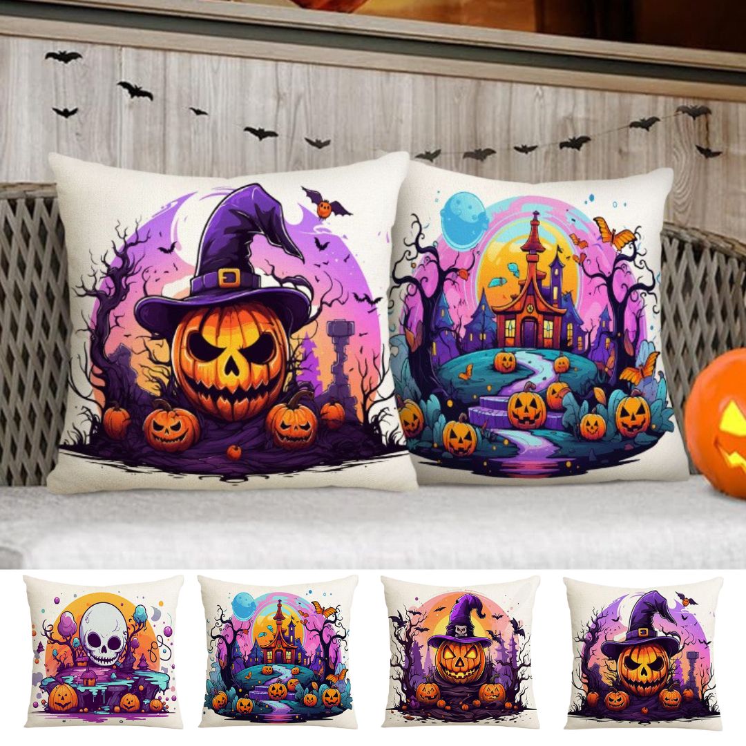 Pumpkin Skull Castle - pillowcase18*18Inch