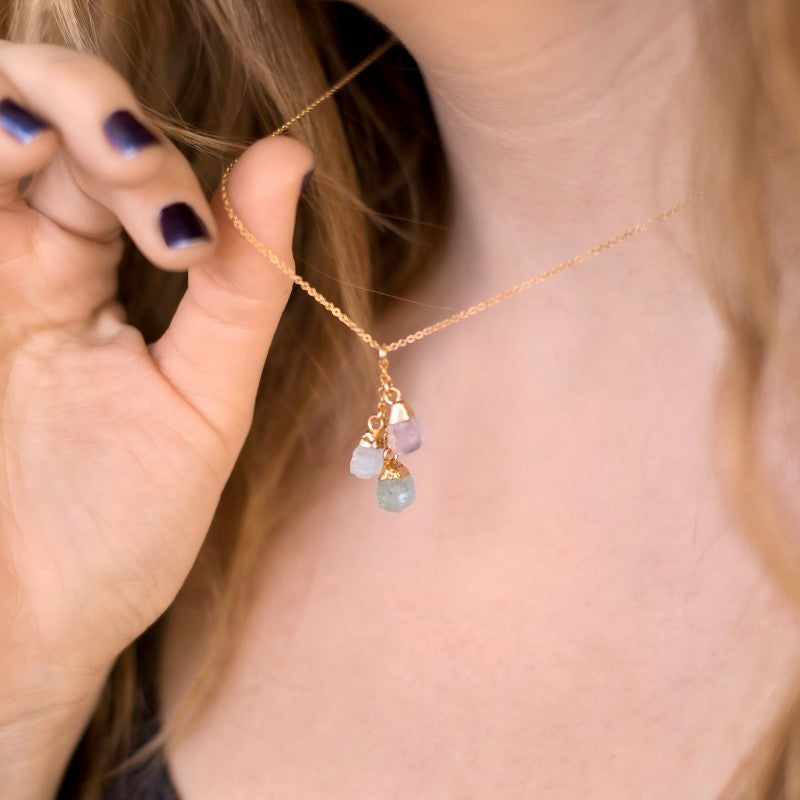 Raw Crystal Birthstone Necklace