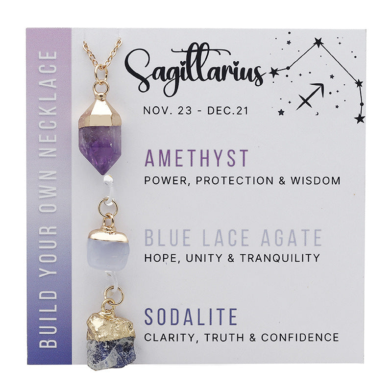 Raw Crystal Birthstone Necklace