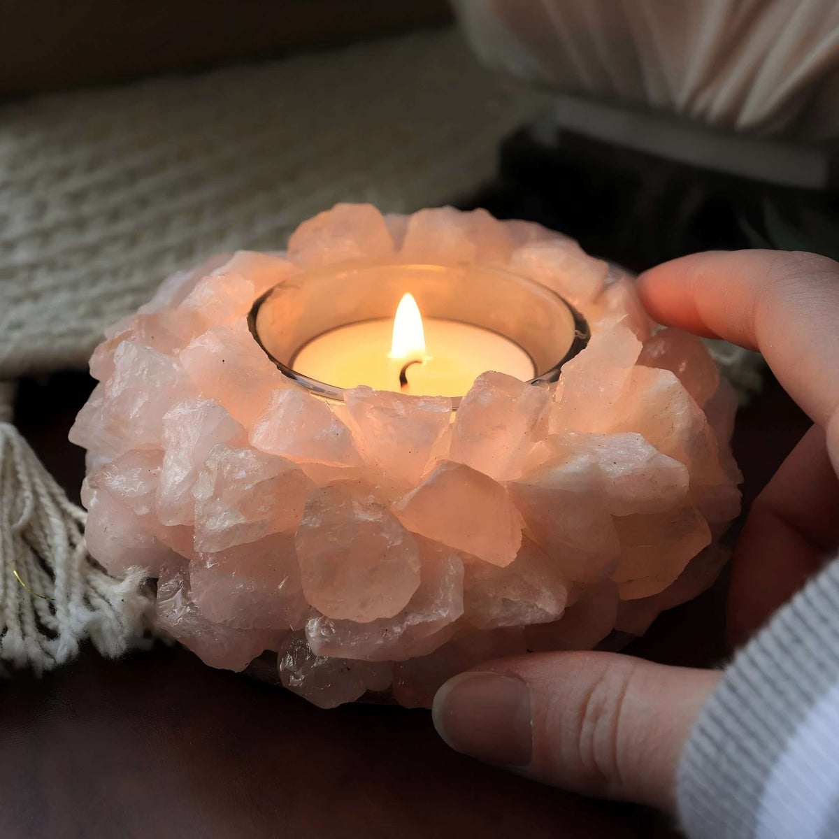 Natural Crystal Candle Holder