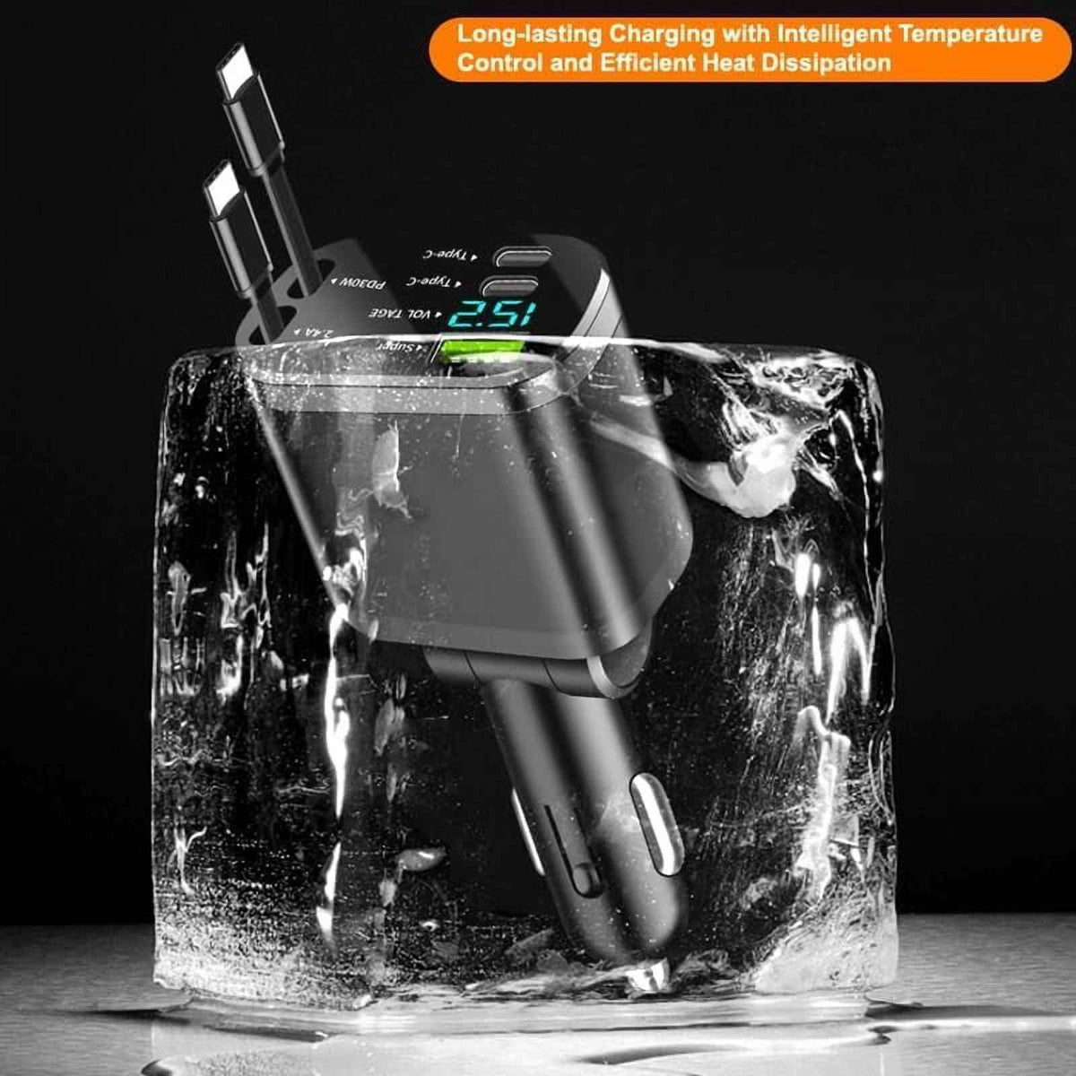 120W 5-in-1 Retractable Car Charger