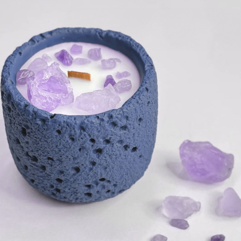 Cement-Style Healing Crystal Soy Candle