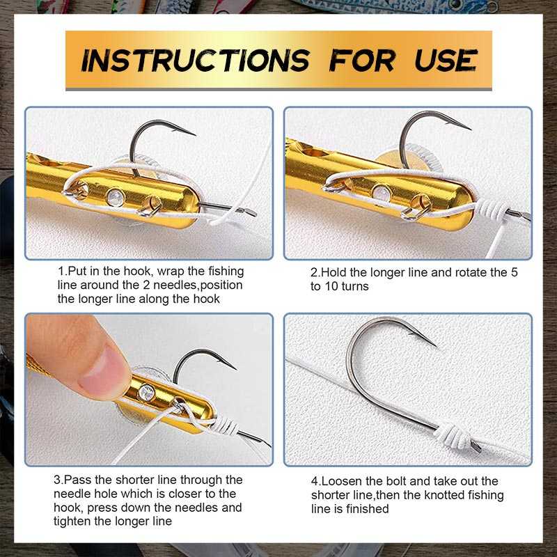 Fishing Line Knotter Hook Needle 2Pcs