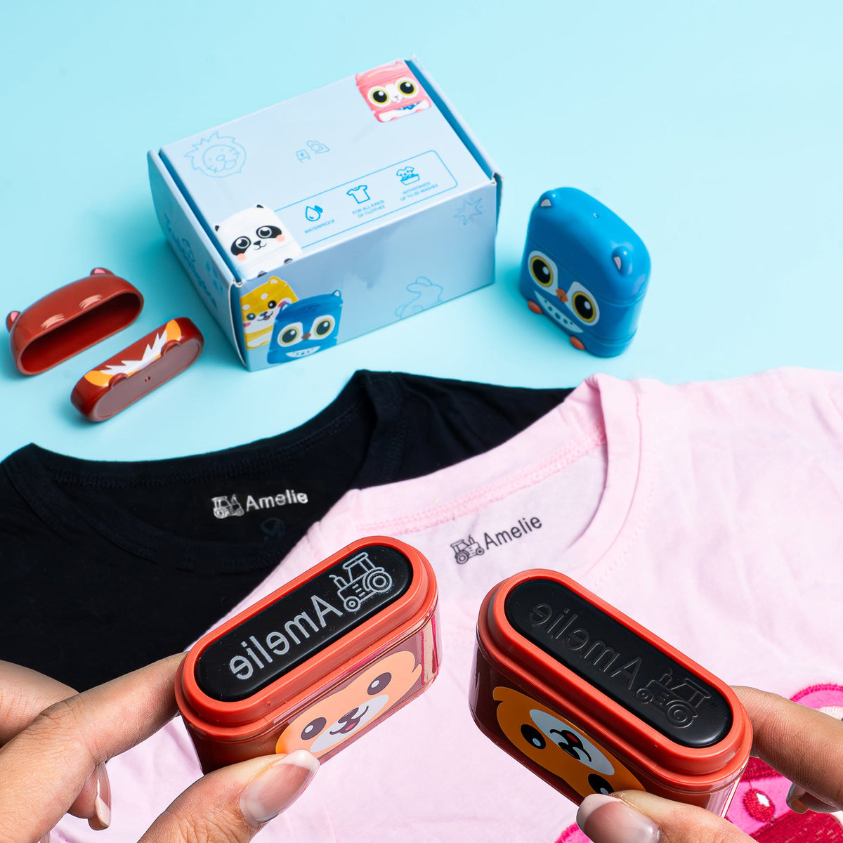 Stamp Customization-Black &amp; Blue Two Colors