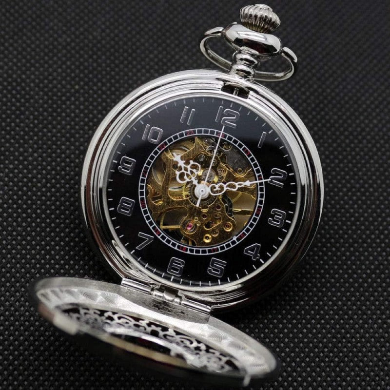 Unique gift for him-Engraved Steampunk pocket watch