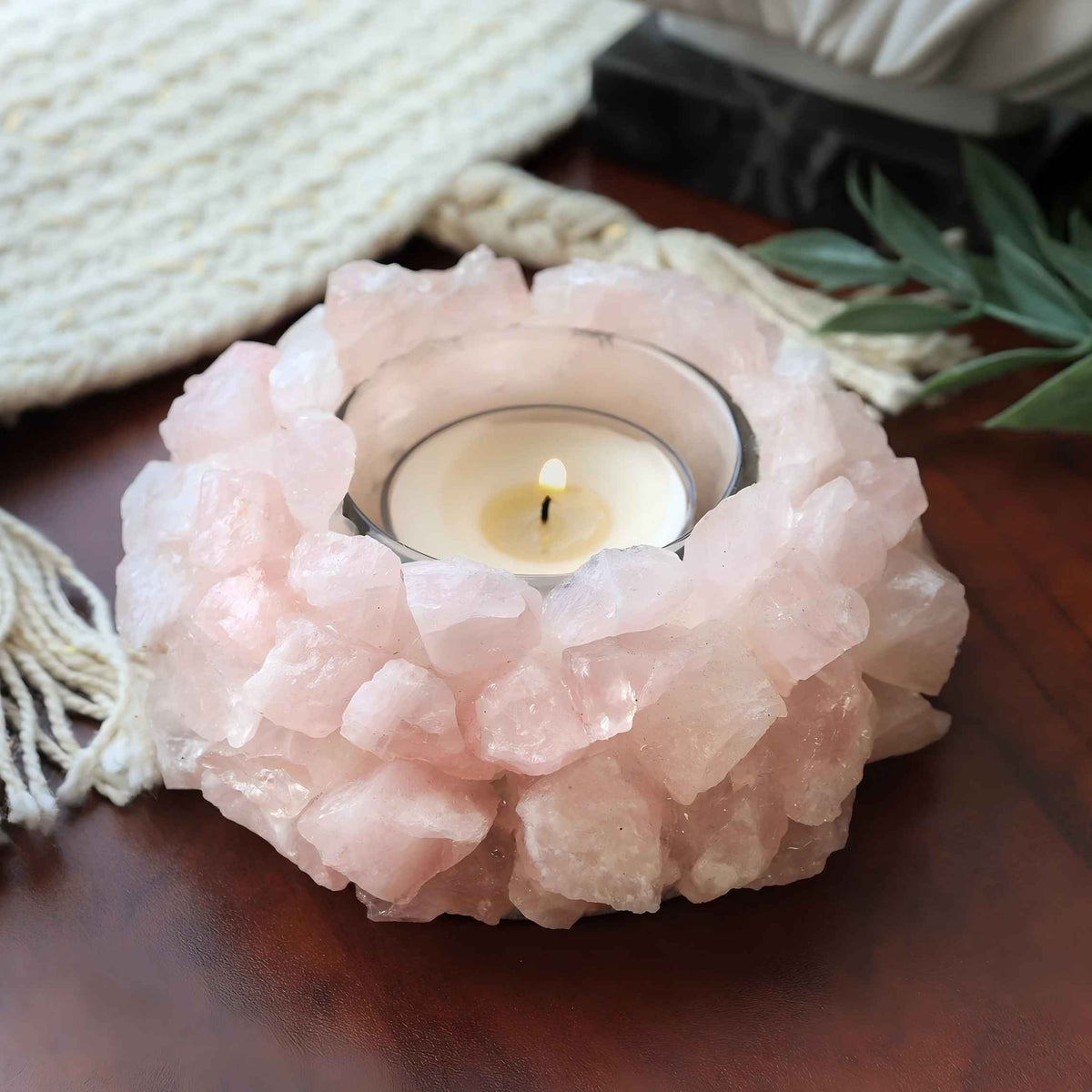Natural Crystal Candle Holder