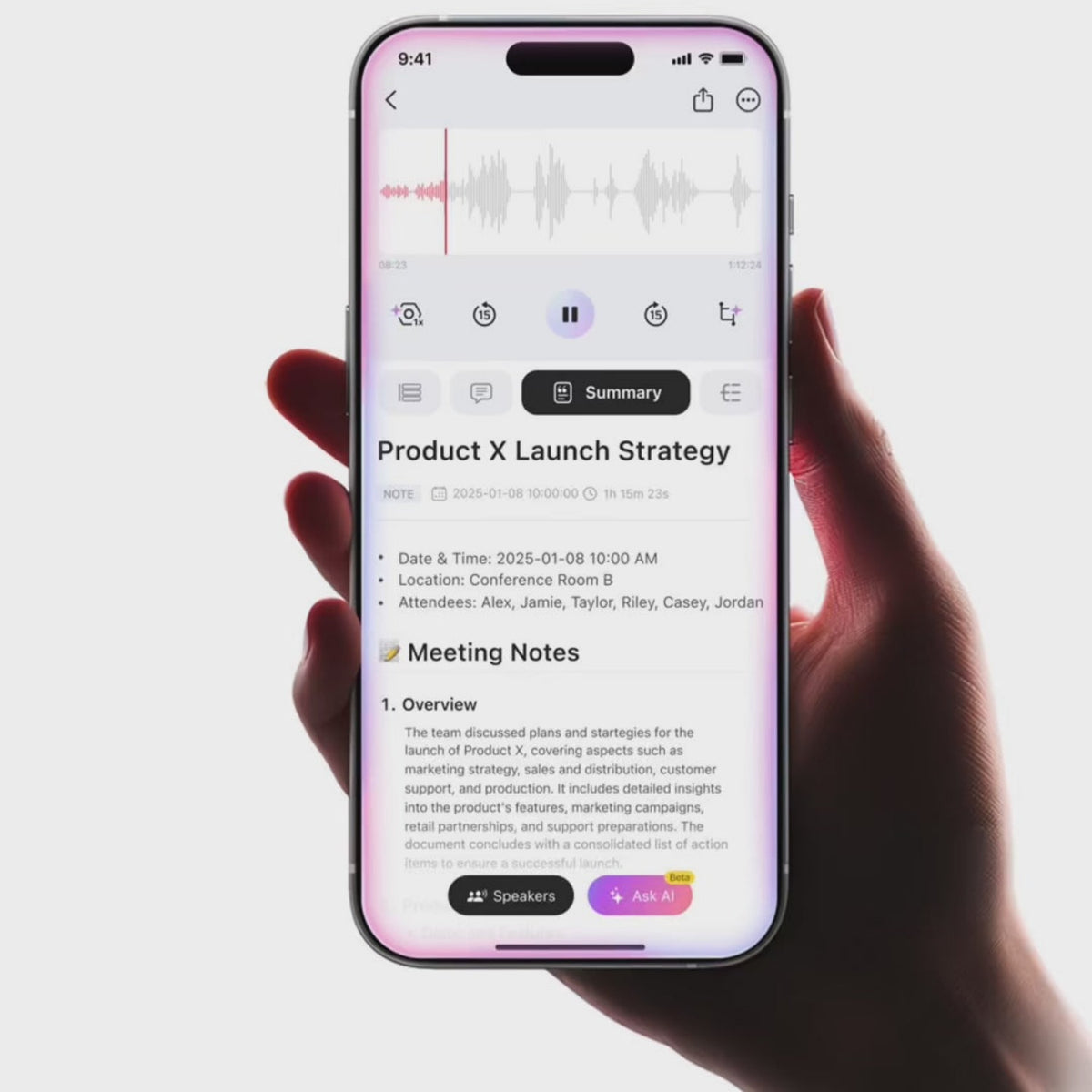 Magnetic AI-Powered Voice Recorder