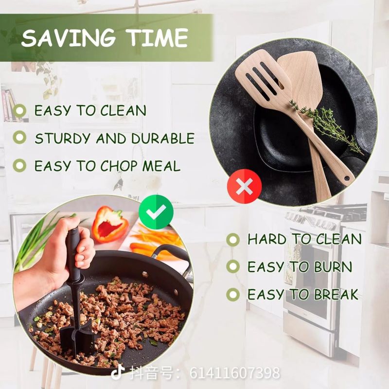 2PCS Heat Resistant Meat Masher