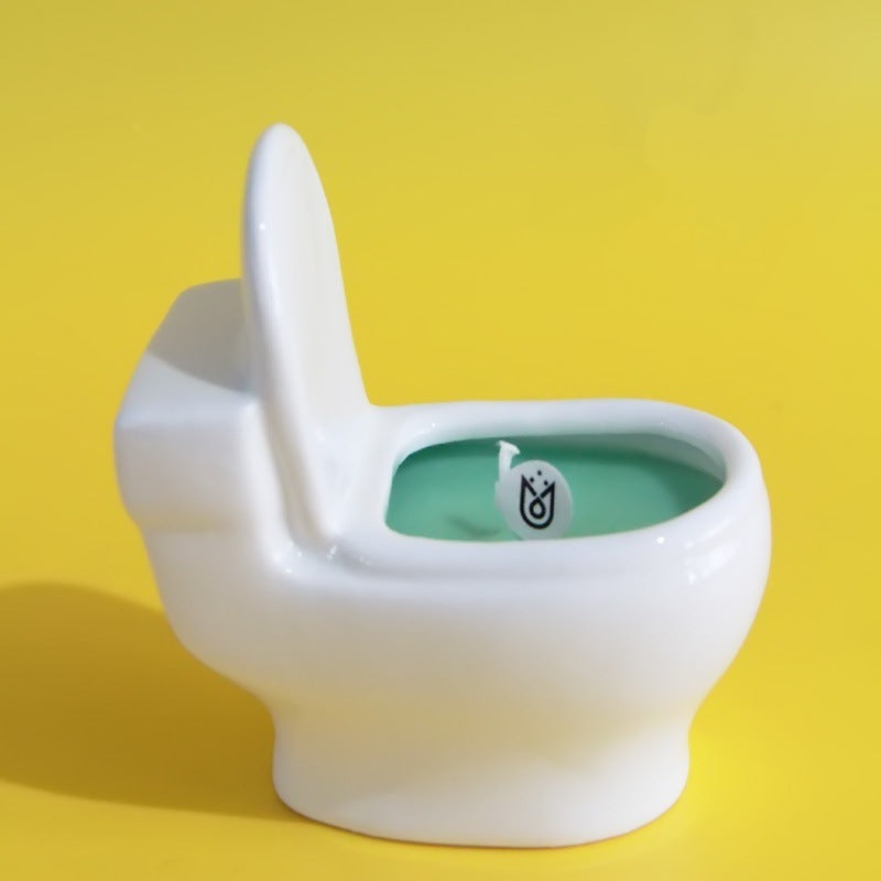 Hilariously Charming Ceramic Toilet Candle