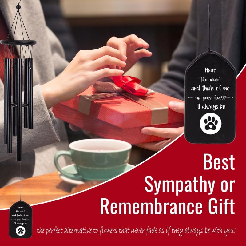 Think Of Me Dog Cat Memorial Wind Chimes Personalized Gifts