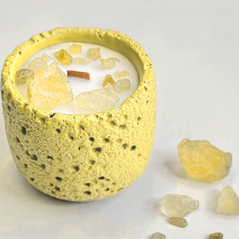 Cement-Style Healing Crystal Soy Candle