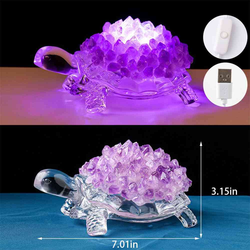 Hand-Carved Turtle Crystal Stone