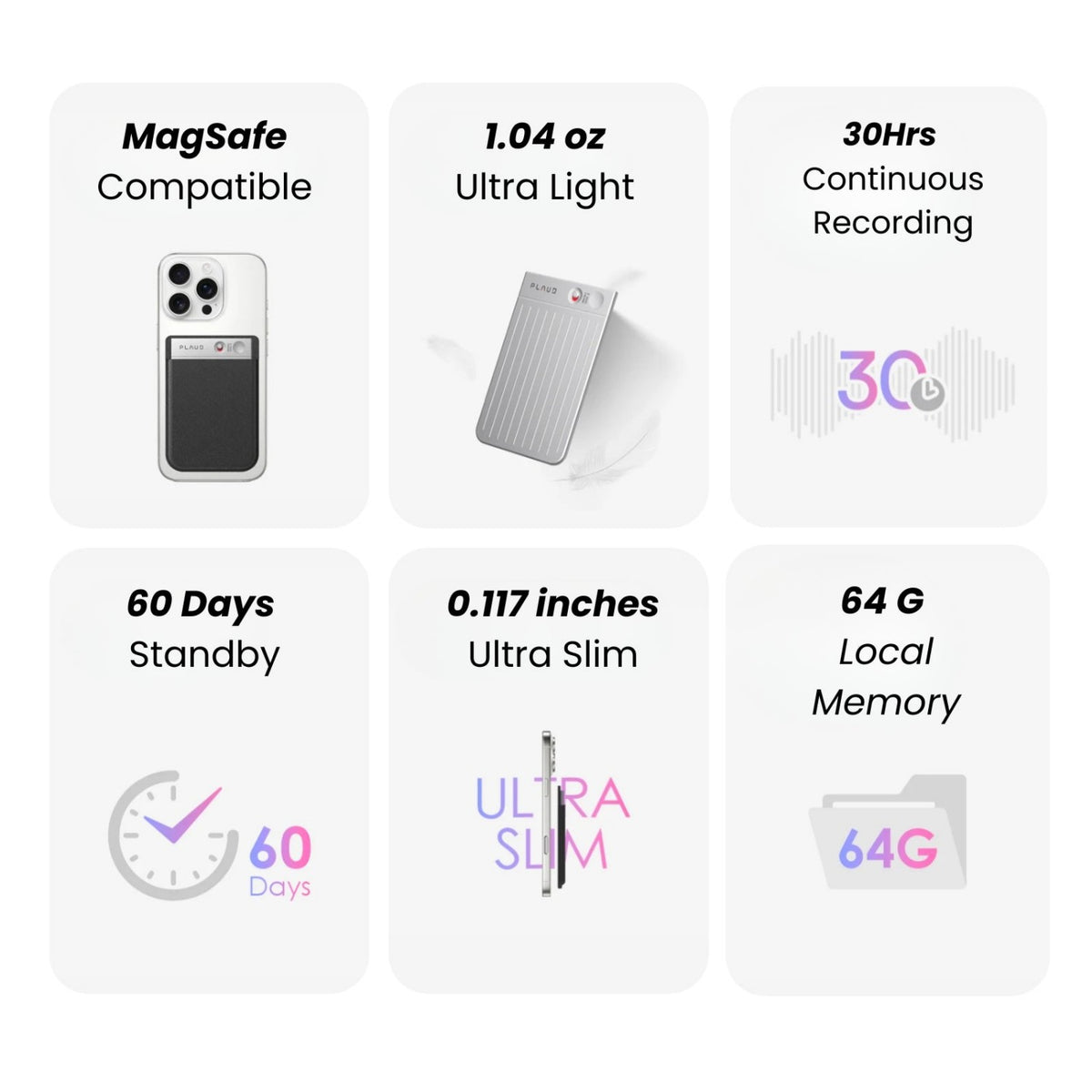 Magnetic AI-Powered Voice Recorder