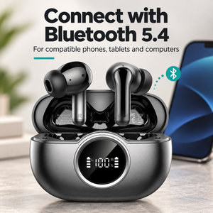 Wireless earbuds with Bluetooth 5.4 connectivity